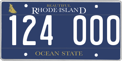 RI license plate 124000