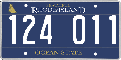 RI license plate 124011