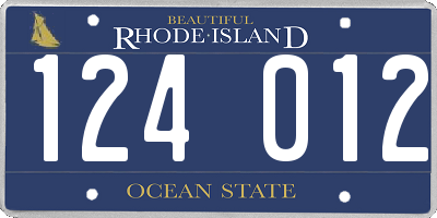 RI license plate 124012