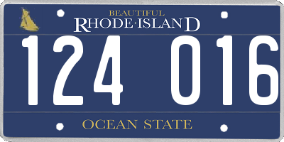 RI license plate 124016