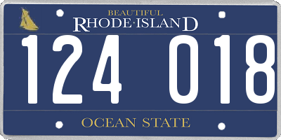 RI license plate 124018