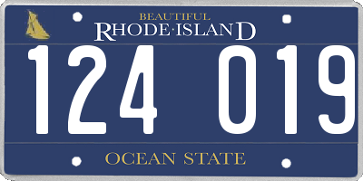 RI license plate 124019
