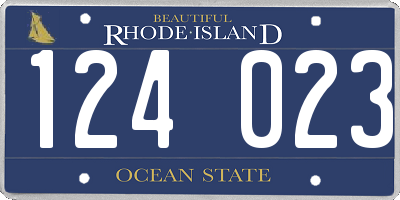 RI license plate 124023