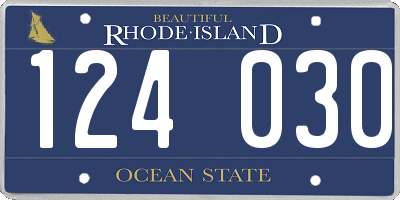 RI license plate 124030