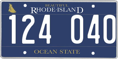 RI license plate 124040