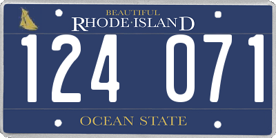RI license plate 124071
