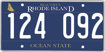 RI license plate 124092