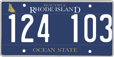 RI license plate 124103