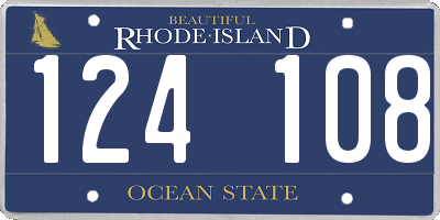 RI license plate 124108