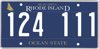 RI license plate 124111