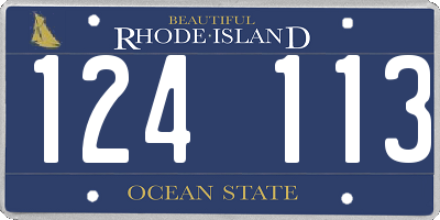 RI license plate 124113