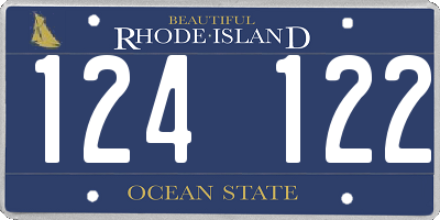 RI license plate 124122