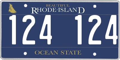 RI license plate 124124