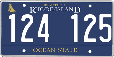 RI license plate 124125