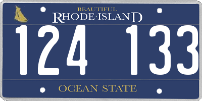 RI license plate 124133