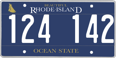 RI license plate 124142