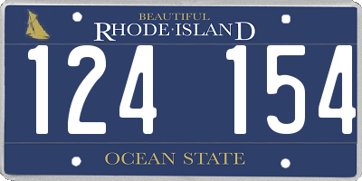 RI license plate 124154