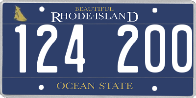 RI license plate 124200