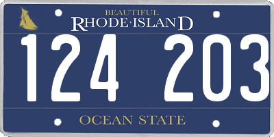 RI license plate 124203