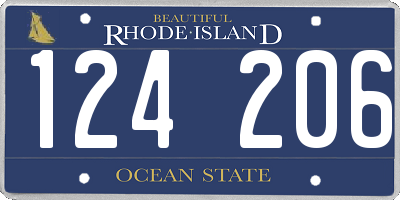 RI license plate 124206