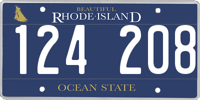 RI license plate 124208