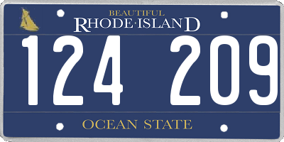 RI license plate 124209