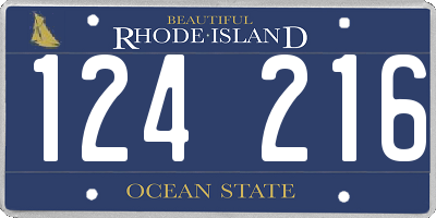 RI license plate 124216