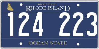 RI license plate 124223