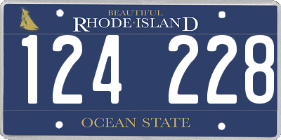 RI license plate 124228