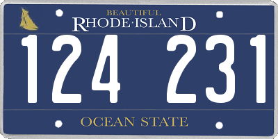 RI license plate 124231