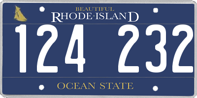 RI license plate 124232