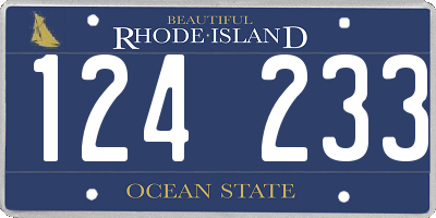RI license plate 124233