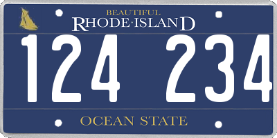 RI license plate 124234