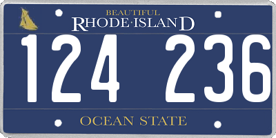 RI license plate 124236