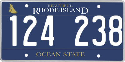 RI license plate 124238