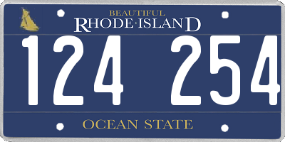 RI license plate 124254
