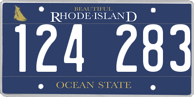 RI license plate 124283
