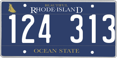RI license plate 124313