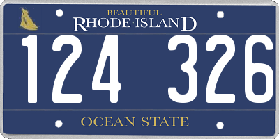 RI license plate 124326