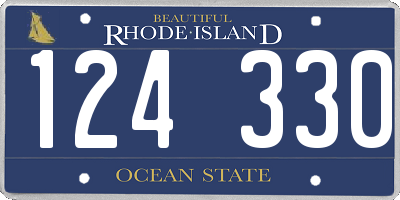 RI license plate 124330