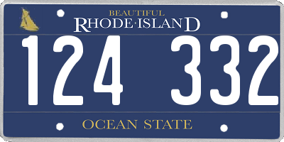 RI license plate 124332