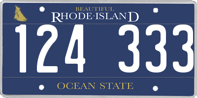 RI license plate 124333