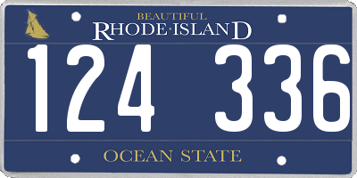 RI license plate 124336