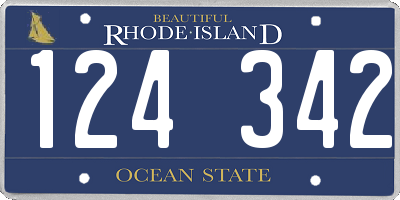 RI license plate 124342