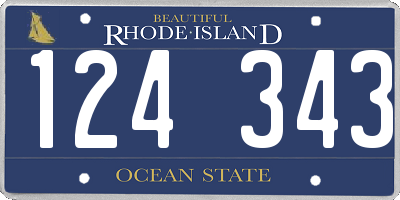 RI license plate 124343