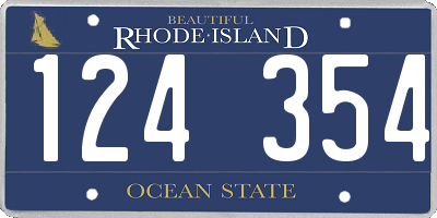 RI license plate 124354