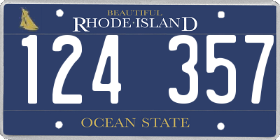 RI license plate 124357
