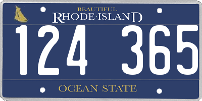 RI license plate 124365