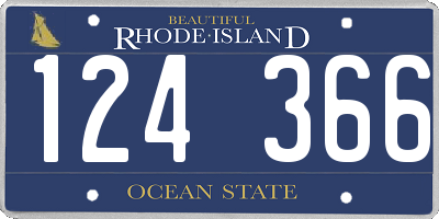 RI license plate 124366