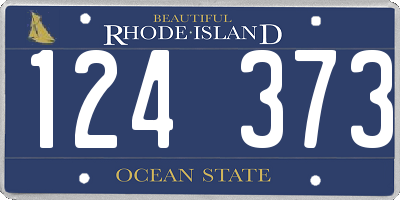 RI license plate 124373